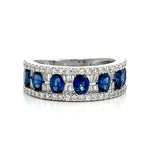 Load image into Gallery viewer, VALANI 14K White Gold Sapphire and Diamond Fashion Ring