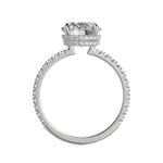Load image into Gallery viewer, MICHAEL M 18K White Gold Engagement Ring with Double Hidden Halo and Side Stones