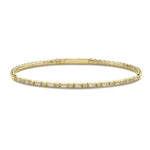 Load image into Gallery viewer, 14K Yellow Gold Flexible Baguette and Round Diamond Bracelet