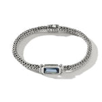 Load image into Gallery viewer, JOHN HARDY Sterling Silver Woven Bracelet With London Blue Topaz