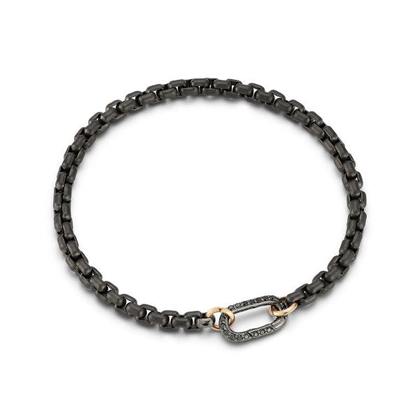 WALTERS FAITH Saxon Sterling Silver, Rose Gold and Black Diamond Bracelet