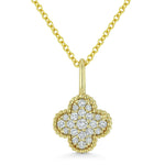 Load image into Gallery viewer, 14K Yellow Gold Diamond Clover Necklace