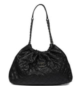 Load image into Gallery viewer, Pre-Owned CHANEL Black Satin Melrose CC Cabas Tote Bag -RARE
