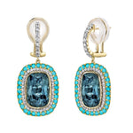 Load image into Gallery viewer, SLOANE STREET Blue Topaz and Diamond Earrings