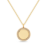 Load image into Gallery viewer, 14K Yellow Gold Diamond CIrcle Pendant Necklace