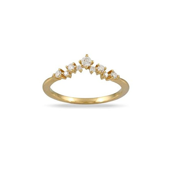 18K Yellow Gold Contour Tiara Diamond Band