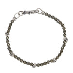 Load image into Gallery viewer, JOHN VARVATOS Skull Sterling Silver Pyrite Single-Strand Beaded Bracelet