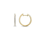 Load image into Gallery viewer, 18K Yellow Diamond Huggie Hoop Earrings