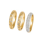 Load image into Gallery viewer, 18K Yellow Gold 3-Band Stack Diamond Rings