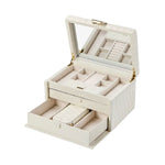 Load image into Gallery viewer, WOLF Lauren Medium Ivory Leather Jewelry Box
