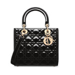 Load image into Gallery viewer, Pre-Owned CHRISTIAN DIOR Black Patent Leather Cannage Lady Dior Bag