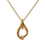 Load image into Gallery viewer, MASTOLONI 18K Yellow Gold Freshwater Pearl and Diamond Pendant - FINAL SALE