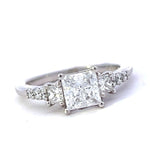 Load image into Gallery viewer, Princess 3-Stone Diamond Engagement Ring - Final Sale