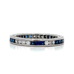 Load image into Gallery viewer, Platinum Sapphire and Diamond Eternity Band