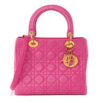 Load image into Gallery viewer, Pre-Owned DIOR Lambskin Cannage Medium Lady Dior Pink

