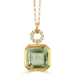 Load image into Gallery viewer, 18K Yellow Gold Green Amethyst and Diamond Pendant