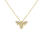 Load image into Gallery viewer, 14K Yellow Gold Diamond Bumble Bee Necklace