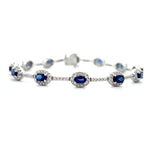 Load image into Gallery viewer, 18K White Gold Saphhire and Diamond Tennis Bracelet