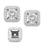 Load image into Gallery viewer, 18K White Gold Diamond Earring Jackets