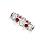 Load image into Gallery viewer, BEVERLY K 18K White Gold Ruby and Diamond Eternity Band