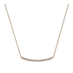Load image into Gallery viewer, 14K Rose Gold Diamond Pave Curved Bar Necklace