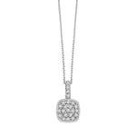 Load image into Gallery viewer, 14K White Cluster Diamond Pave Cushion Necklace