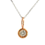 Load image into Gallery viewer, 18K Rose Gold Diamond Bezel Charm / Pendant
