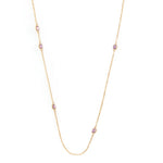 Load image into Gallery viewer, 18K Yellow Gold Pink Sapphire Dot Necklace