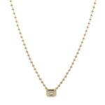 Load image into Gallery viewer, 14K Yellow Gold Diamond Emerald Diamond Necklace