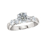 Load image into Gallery viewer, 18K White Gold Side Stone Diamond Engagement Ring