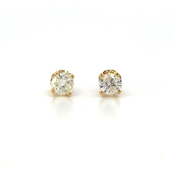 14K Yellow Gold Natural Diamond Stud Earrings 0.25cttw