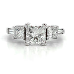 Load image into Gallery viewer, 14K White Gold 3-Stone Princess Diamond Engagement Ring - ESTATE