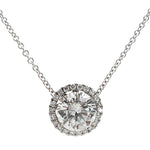 Load image into Gallery viewer, 18K White Gold Diamond Halo Necklace