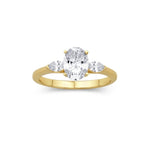 Load image into Gallery viewer, 14K Yellow Gold Three Stone Semi Mount Engagement Ring