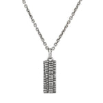 Load image into Gallery viewer, JOHN VARVATOS Sterling Silver Notched Rectangle Pendant Necklace