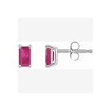 Load image into Gallery viewer, 14K White Gold Ruby Stud Earrings
