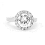 Load image into Gallery viewer, 14K White Gold Diamond Halo Engagement Ring