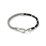 Load image into Gallery viewer, Sterling Silver Heishi Chain Onyx Bracelet
