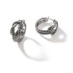 Load image into Gallery viewer, JOHN HARDY Silver Manah Love Knot Hoop Earrings