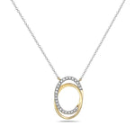 Load image into Gallery viewer, 14K White and Yellow Gold Interlocking Diamond Necklace