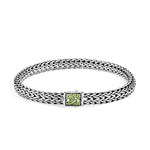 Load image into Gallery viewer, JOHN HARDY Icon Bracelet, Sterling Silver, Reversible Peridot and Black Sapphire Gemstones, 6.5mm