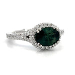 Load image into Gallery viewer, 14K White Gold East-West Sapphire and Diamond Ring