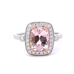 Load image into Gallery viewer, Morganite Diamond Halo Ring