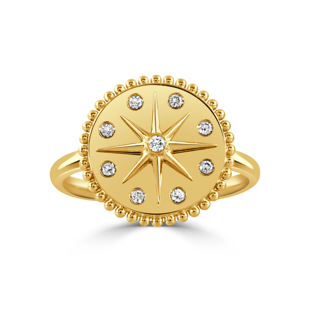 Medallion Ring With Diamonds