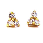 Load image into Gallery viewer, Dainty Diamond Triangle Earrings
