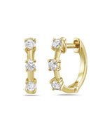 Load image into Gallery viewer, 14K Yellow Gold Diamond Huggie Earrings