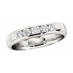 Load image into Gallery viewer, 18K White gold 5-Stone Diamond Wedding or Anniversary Band 0.46CT