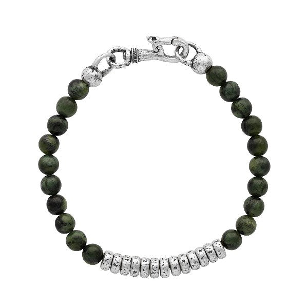 JOHN VARVATOS Simit Sterling Silver Jade Beaded Single-Strand Bracelet, 6mm