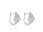 Load image into Gallery viewer, 14K White Gold Diamond Fringe Fan Diamond Earrings