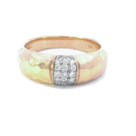 Load image into Gallery viewer, 18K Yellow Gold Hammered Diamond Fashion Ring